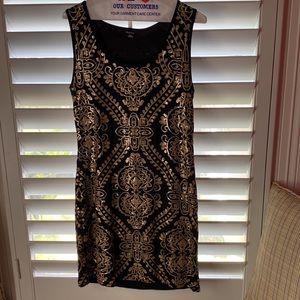 Gold & Black sequence short dress